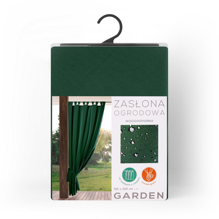 ZASŁONA GOTOWA GARDEN NA SZELKACH 155 X 200 CM CIEMNOZIELONY