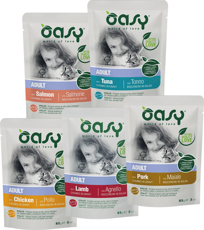 OASY Cat Lifestage Adult Pork Wieprzowina w sosie 85g