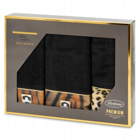 Komplet Ręczników Eva 23 46 x 36 x 7 cm, Czarny