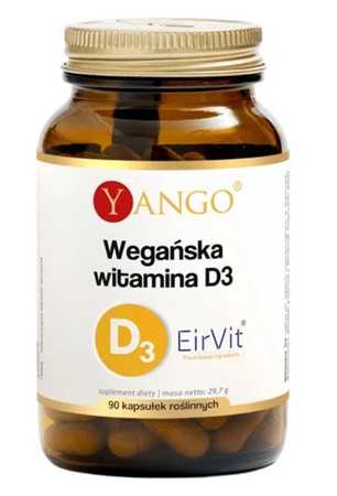 YANGO Wegańska Witamina D3 na wsparcie kości i mięśni 90 kaps.