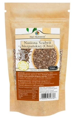 Pięć Przemian Chia nasiona szałwii hiszpańskiej 200 g
