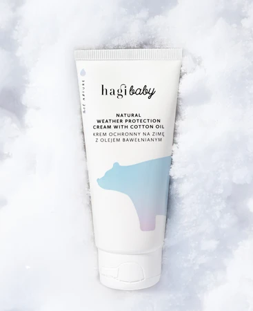 Hagi Baby, Naturalny krem ochronny na zimę z olejem bawełnianym - 50 ml