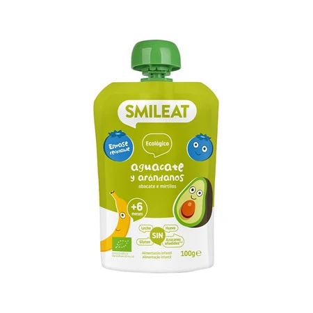Smileat, BIO Mus z jagodami i awokado 6m+, 100g