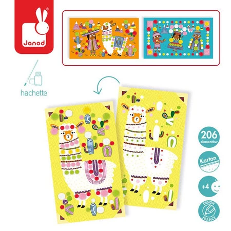 Janod Zestaw artystyczny Pompony Lamy 4+