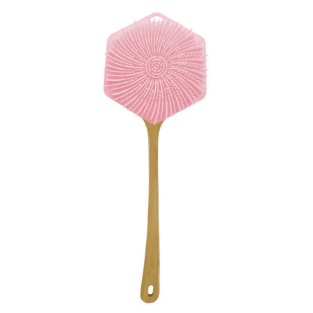 Bubble Burst 3w1 silikonowa myjka i masażer do ciała skóry głowy i pleców Pink