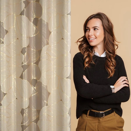 ZASŁONA GOTOWA FREZJA 140 X 250 CM BEŻOWY