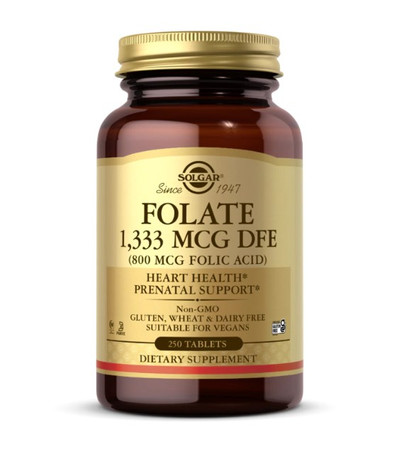 Solgar Folate 1333 mcg DFE (800 mcg Folic Acid) kwas foliowy 250 tabl.