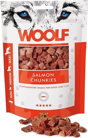 WOOLF Soft Salmon Chunkies Kosteczki z Łososia 100g
