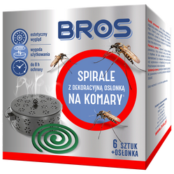 BROS - spirale na komary z dekoracyjną osłonką stalową 6szt
