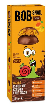 Przekąska mango w mlecznej czekoladzie Bob Snail, 30g