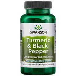 SWANSON Turmeric & Black Pepper 60vcaps. - Kurkuma i czarny pieprz
