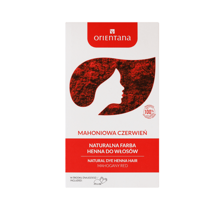  Orientana - Naturalna farba do włosów długich. Bio Henna Mahoniowa Czerwień - 100 g