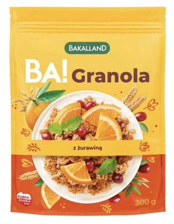 Bakalland BA! Granola z żurawiną i pomarańczą 300g pełnoziarnista