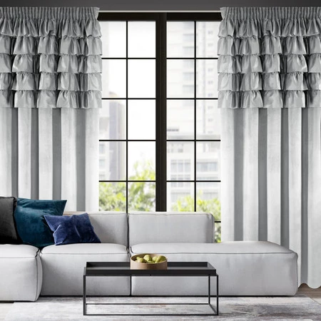 ZASŁONA GOTOWA AURA NA TAŚMIE 140 X 270 CM SREBRNY