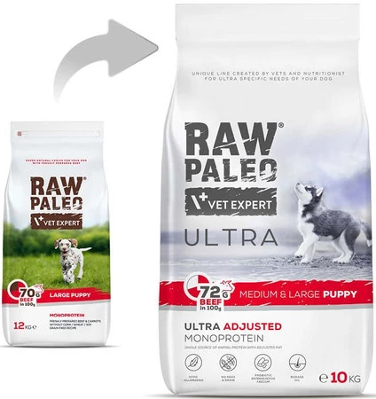 Vet Expert RAW PALEO Medium Large Puppy Ultra Beef 10kg