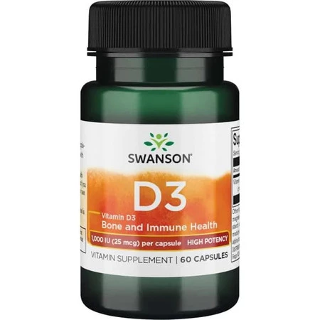 Swanson Witamina D3 1000 Iu 60 K