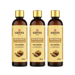 Zestaw: 3x Sattva Olej sezamowy do masażu i pielęgnacji skóry 500ml