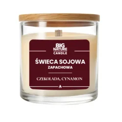 Big Nature Świeca sojowa o zapachu CZEKOLADA-CYNAMON 155g