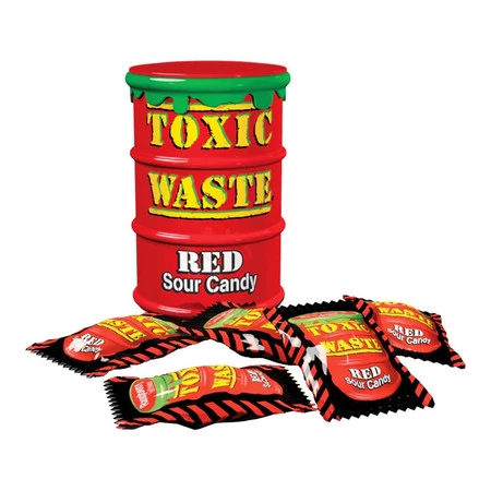 Toxic Waste Red Drum Kwaśne cukierki o smakach owocowych 42g