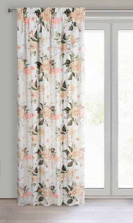 ZASŁONA GOTOWA ROSE NA TAŚMIE 135 X 270 CM BIAŁY