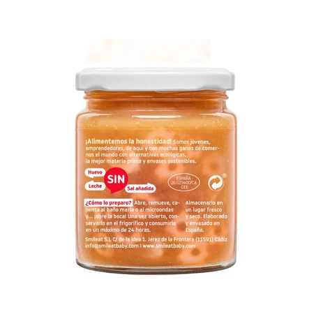 Smileat, BIO Słoiczek z ekologicznymi małymi kawałkami makaronu z pomidorami, 230g