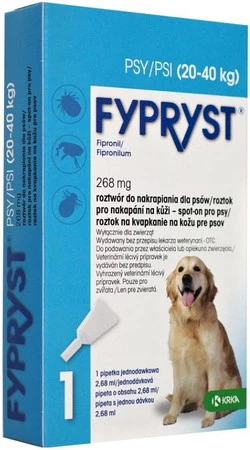 FYPRYST Spot-On Psy 20-40kg Krople na kleszcze pchły 1szt.