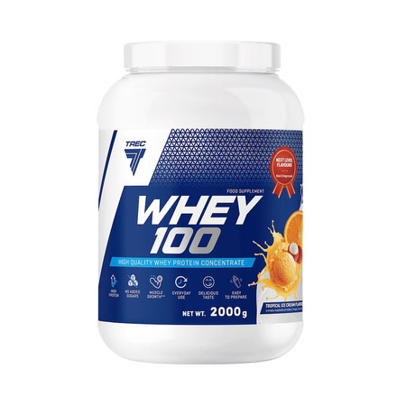 Trec WHEY 100 odżywka białkowa koncentrat WPC 2000g smak lody owoce tropikalne