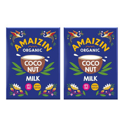 Zestaw: 2x COCONUT MILK - NAPÓJ KOKOSOWY BEZ GUMY GUAR (17 % TŁUSZCZU) BIO 200 ml - AMAIZIN