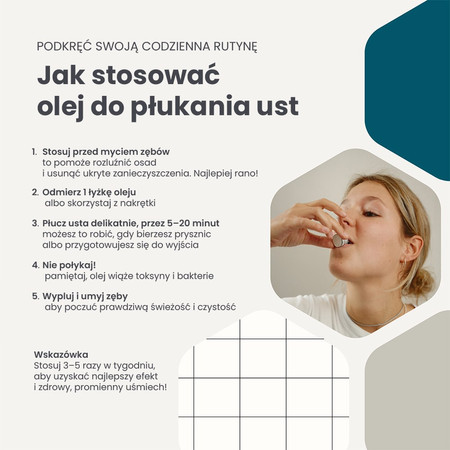 Georganics, Olej do płukania jamy ustnej, z naturalnym składem, do codziennej pielęgnacji, smak zielonej mięty, 100 ml