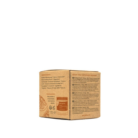Georganics, Mineralny proszek do mycia zębów z naturalnym składem, do codziennej pielęgnacji, smak pomarańczowy, 60 ml