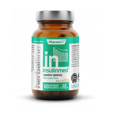  Pharmovit Herballine Insulinmed wsparcie odpowiedniego poziom glukozy 60 kaps.