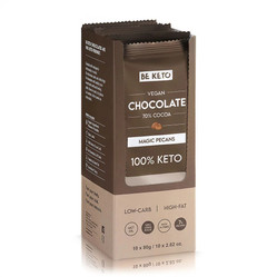 BeKeto Wegańska Keto Czekolada z olejem MCT orzech pekan 80g x10