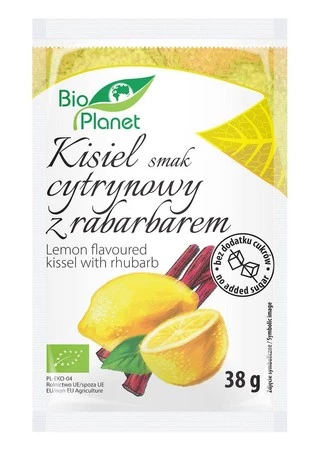 KISIEL O SMAKU CYTRYNOWYM Z RABARBAREM BIO 38 g - BIO PLANET - KRÓTKA DATA 2025-02-28