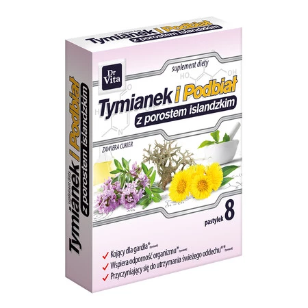 DR VITA TYMIANEK I PODBIAŁ Z POROSTEM 8 pastylek