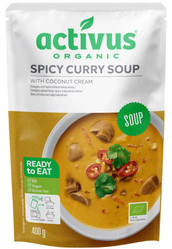 Activus Zupa pikantne curry z kremem kokosowym i grzybami shiitake bezglutenowy BIO 400 g