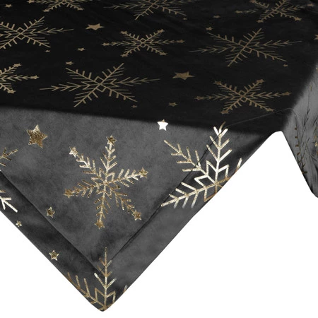 Obrus świąteczny rozm.: 85 x 85 cm, kolor czarno - szampański welwetowy