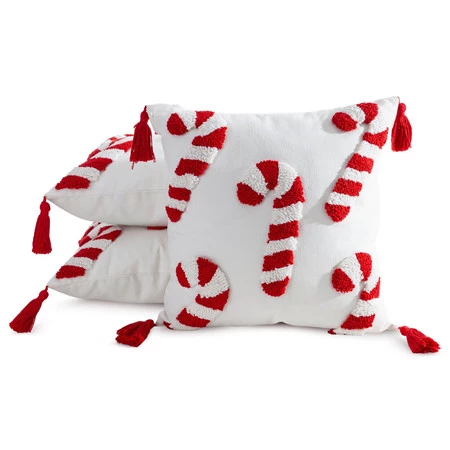 Świąteczna poszewka dekoracyjna z aplikacją i pomponami szerokość: 45 cm, długość: 45 cm, kolor: biały