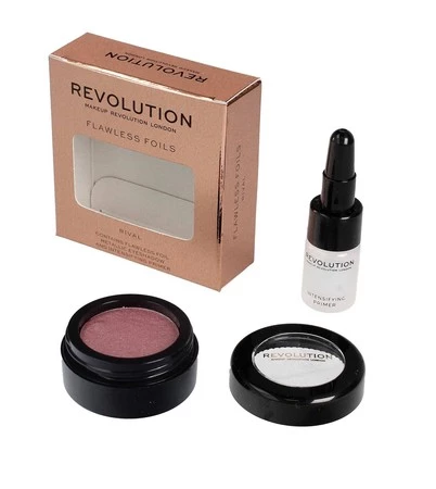 Makeup Revolution Flawless Foils Cień do powiek metaliczny+baza Rival  1op.