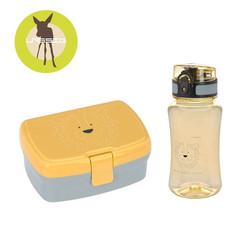 Lassig Zestaw śniadaniowy na lunch Lunchbox + Tritanowa butelka - bidon 460 ml About Friends Lew