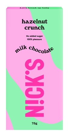 N!CK'S Nicks Czekolada mleczna z orzechami laskowymi 75g