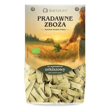 Makaron orkiszowy ze szpinakiem wstążka pappardelle BIO 250g