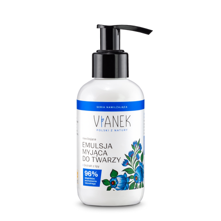 Vianek, Nawilżająca emulsja myjąca do twarzy, 150 ml
