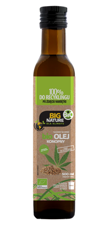 BIG NATURE Olej konopny tłoczony na zimno BIO 500ml