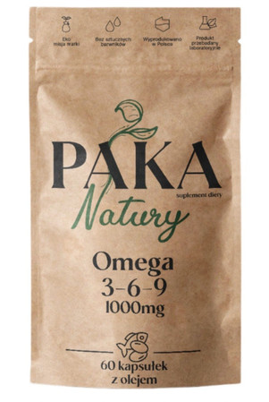 Paka Natury Omega 3-6-9 1000 mg kwasy tłuszczowe ALA EPA DHA 60 kaps.