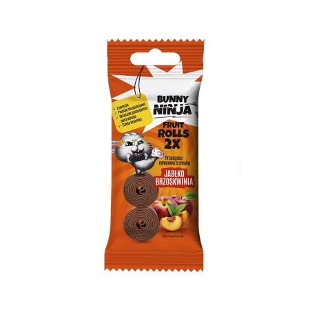 Bunny Ninja Double Roll Przekąska Owocowa smak Jabłko-Brzoskwinia 30g