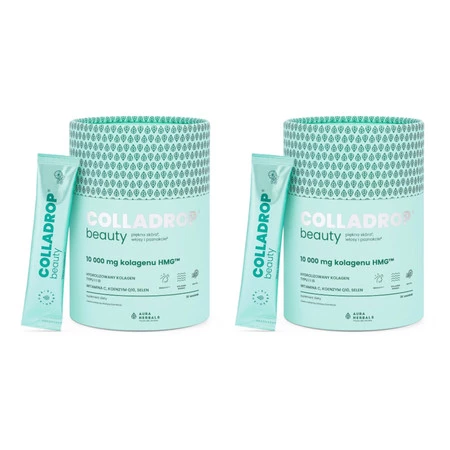 Zestaw 2x Colladrop® Beauty, kolagen HMG™ 10000 mg  Mojito - 30 saszetek
