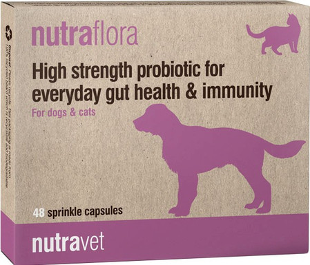 NUTRAVET Nutraflora wspomagnie jelit i odporności psów i kotów 48 kaps.