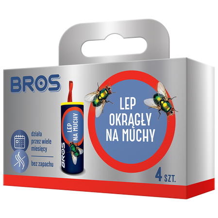 BROS lep okrągły na muchy 4-pak