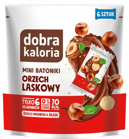Kubara Mini batoniki orzech laskowy 108 g (6x18g)