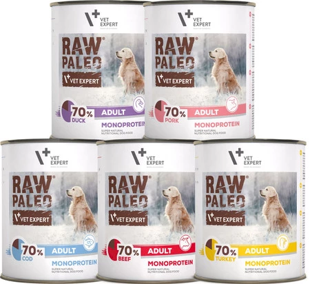 Vet Expert RAW PALEO Adult Monoprotein Wieprzowina 800g